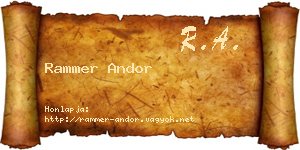 Rammer Andor névjegykártya