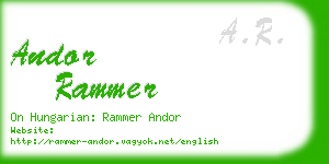 andor rammer business card